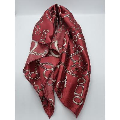 Foulard Bordeau avec Motif Chaine