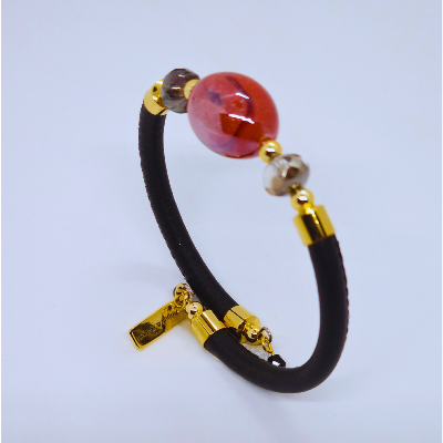 Bracelet -Diadème -Métis-Rouge - Pourpre