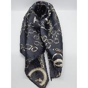 Foulard Noir Motif Chaine