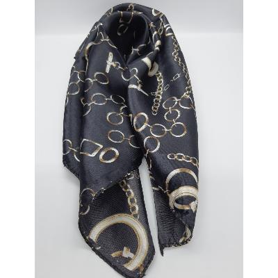 Foulard Noir Motif Chaine