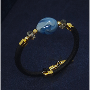 Bracelet -ovale -Métis- bleu ciel 